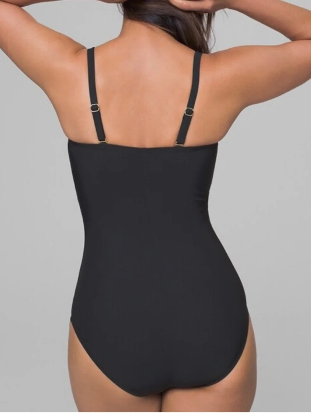 NEW Gottex Mirage Bandeau One-Piece Swimsuit Size 10 Black White Strapless NWT